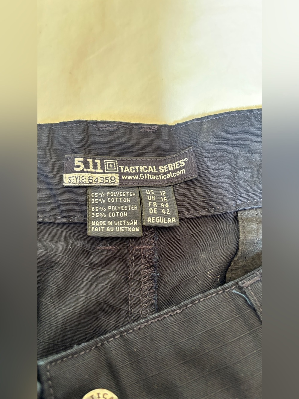 5.11 Tactical Women’s Cargo Pants Size 12 Navy Ripstop Knee Pads Workwear - Picture 8 of 8